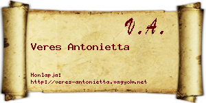 Veres Antonietta névjegykártya